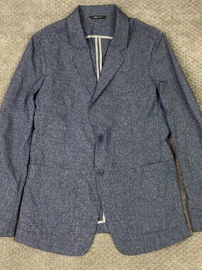 Ministry of Supply Blazer Mens Small 36S Blue Unstructured Travel Performance